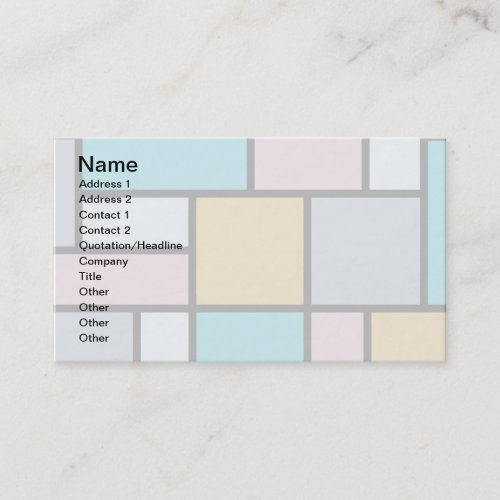 Theo Van Doesburg _ Composition 17 _ Mondrian Art Business Card