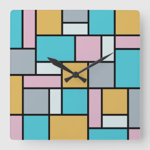 Theo Van Doesburg - Composition 17 - Mondrian Art Square Wall Clock