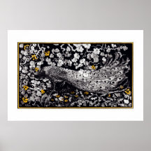 Theo Van Hoytema Retro Peacock Clip Art Black and