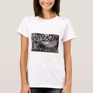 Theo Van Hoytema Retro Peacock Clip Art Black and T-Shirt