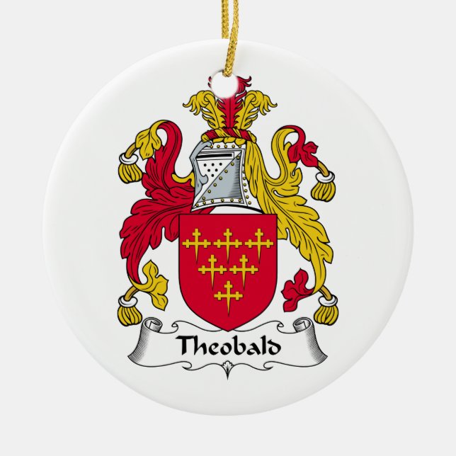 Theobald Family Crest Ceramic Ornament (Front)
