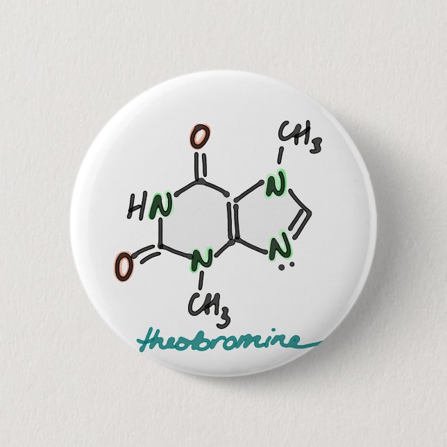 Theobromine (Chocolate Alkaloid) Button - Color (Front)
