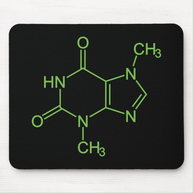 Theobromine Chocolate Molecule Chemical Diagram Mouse Pad (Front)
