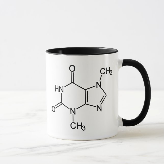 Theobromine Chocolate Molecule Chemical Diagram Mug (Right)