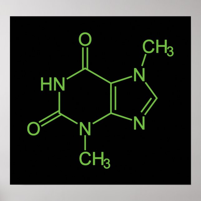 Theobromine Chocolate Molecule Chemical Diagram Poster (Front)