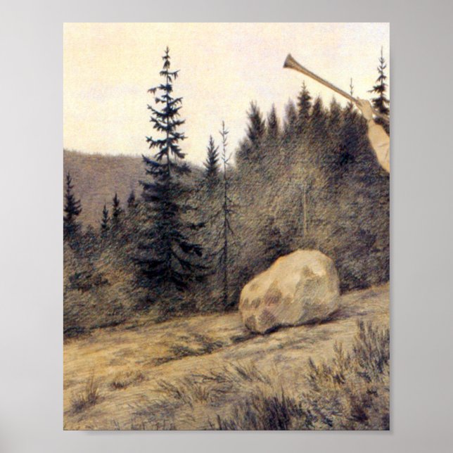 Theodor Kittelsen - Op Under Fjeldet Toner En Lur Poster (Front)