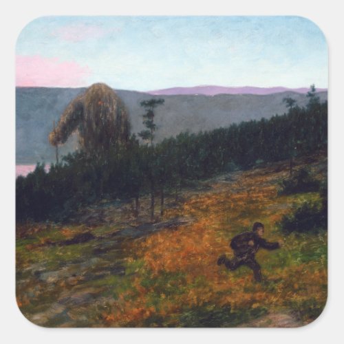 Theodor Kittelsen The Ash Lad and the Troll Square Sticker