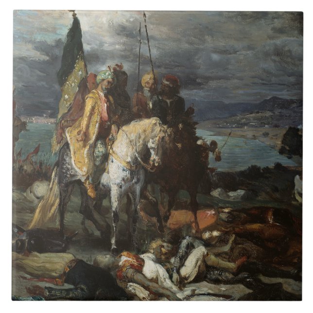 Theodore Chasseriau - Saracens and Crusaders Ceramic Tile (Front)