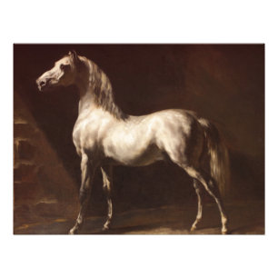 Theodore Gericault Vintage Gray Horse Photo Print