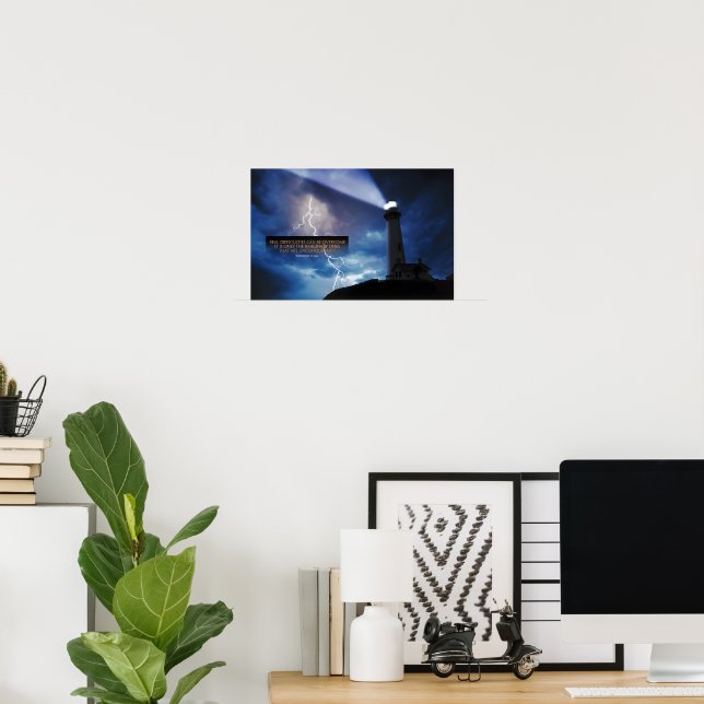 Theodore N. Vail Inspirational Quote "Overcome" Poster (Home Office)