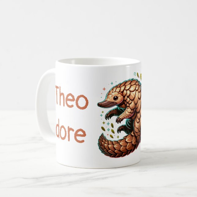 Theodore Pangolin Mug (Front Left)