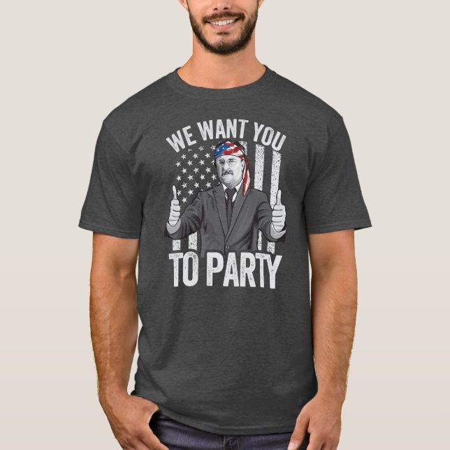 Theodore Roosevelt 4th Of July Men American USA T-Shirt (Front)