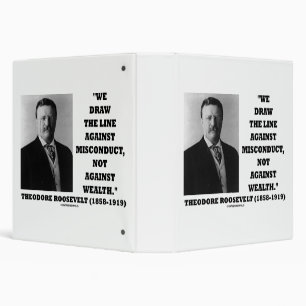 Theodore Roosevelt Against Misconduct Not Wealth 3 Ring Binder