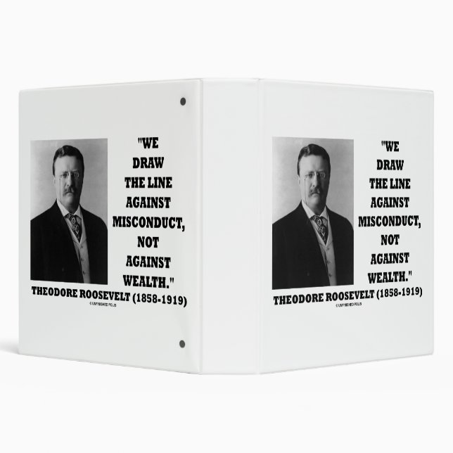 Theodore Roosevelt Against Misconduct Not Wealth 3 Ring Binder (Background)