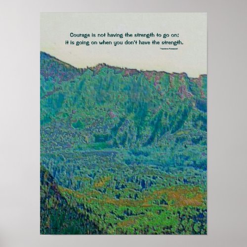 Theodore Roosevelt courage quote Poster