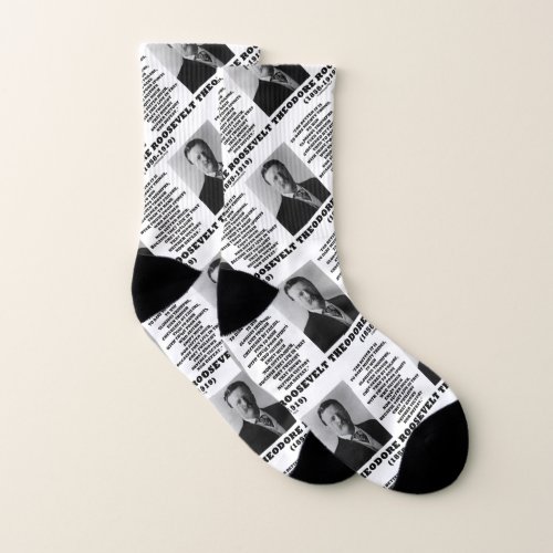 Theodore Roosevelt Dare Mighty Things Advice Quote Socks