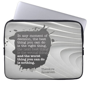 Theodore Roosevelt Inspirational Quote "Decision" Laptop Sleeve