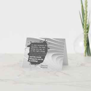 Theodore Roosevelt Inspirational Quote "Decision" Letterpress Thank You Card