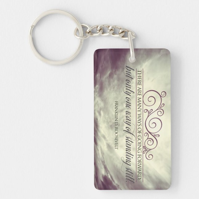 Theodore Roosevelt Inspirational Quote "Standing" Keychain (Front)