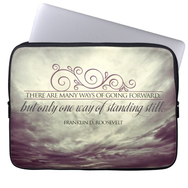 Theodore Roosevelt Inspirational Quote "Standing" Laptop Sleeve (Front)