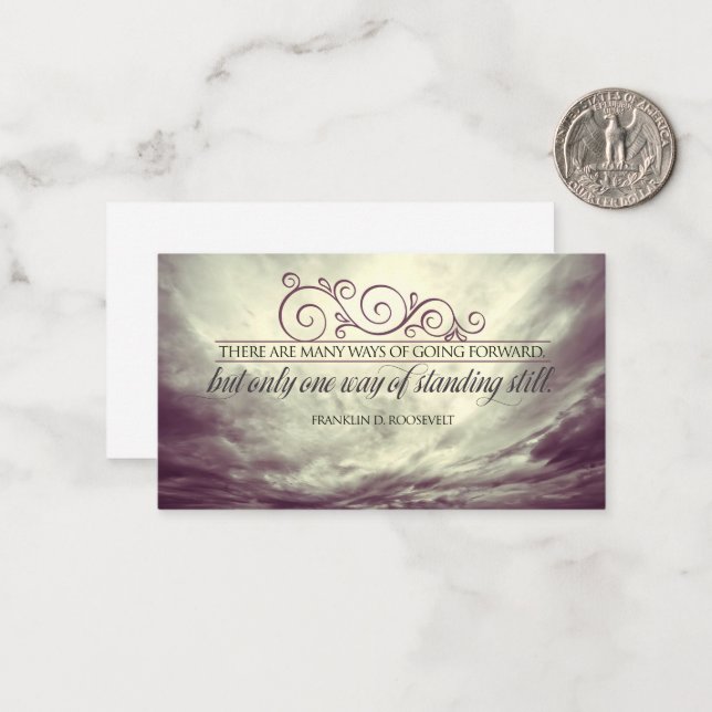 Theodore Roosevelt Inspirational Quote "Standing" Note Card (Front/Back In Situ)