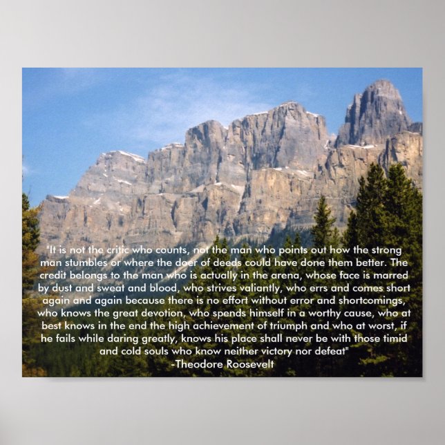 Theodore Roosevelt Motivational Quote Poster (Front)
