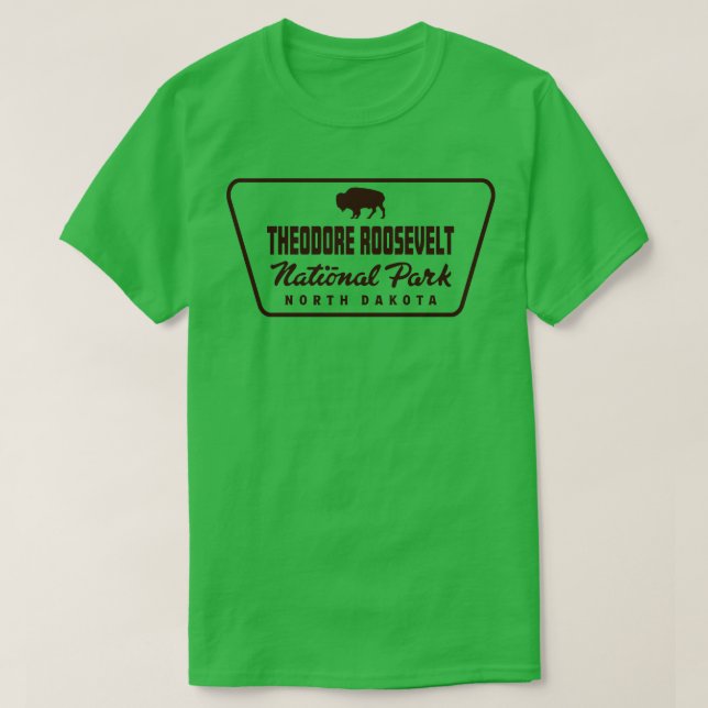 Theodore Roosevelt National Park Buffalo Badge Bro T-Shirt (Design Front)