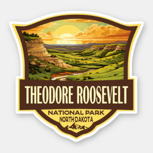 Theodore Roosevelt National Park Illustration Art Sticker