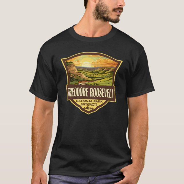 Theodore Roosevelt National Park Illustration Art T-Shirt (Front)