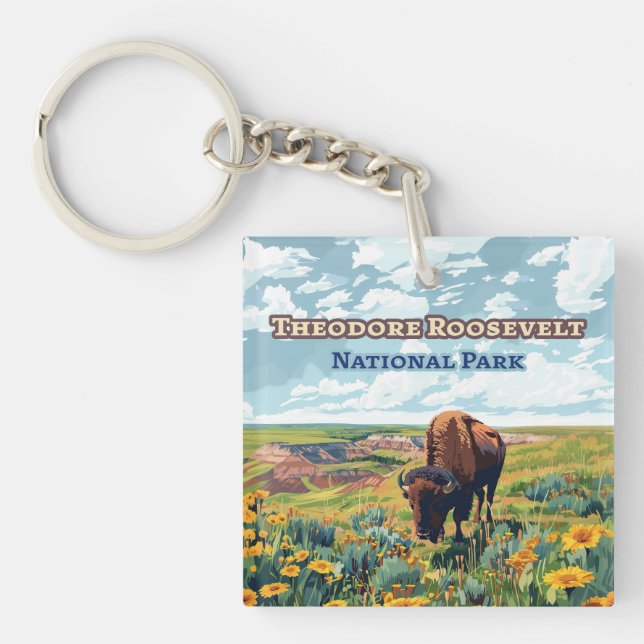 Theodore Roosevelt National Park North Dakota Keychain (Front)