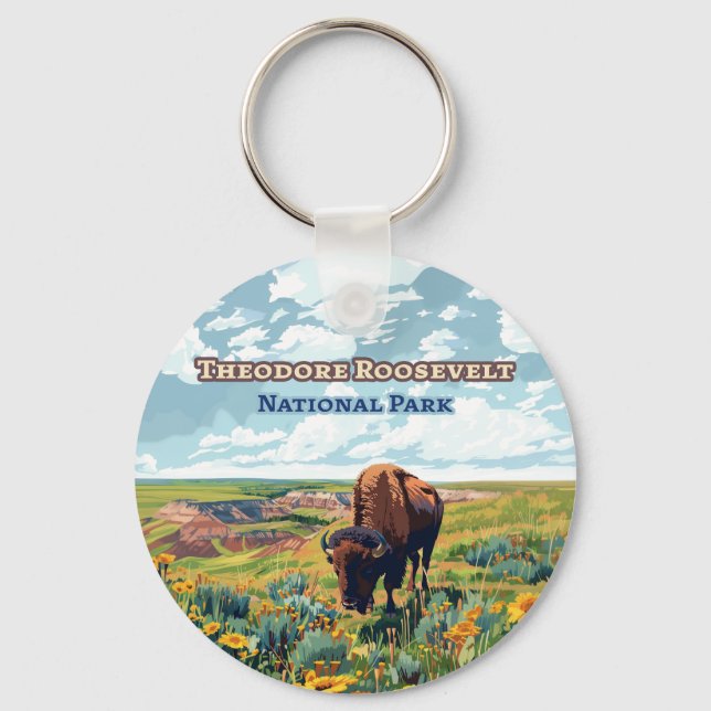 Theodore Roosevelt National Park North Dakota Keychain (Front)