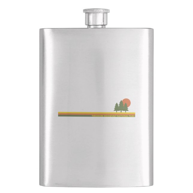 Theodore Roosevelt National Park Pine Trees Sun Flask (Front)