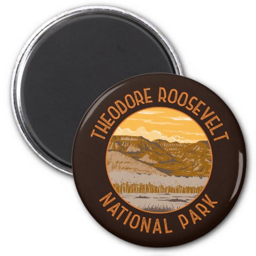 Theodore Roosevelt National Park Retro Distressed Magnet