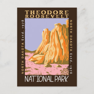 Theodore Roosevelt National Park Retro Distressed Postcard