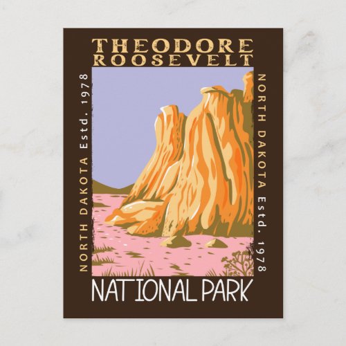 Theodore Roosevelt National Park Retro Distressed Postcard