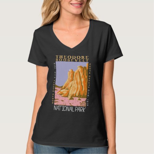 Theodore Roosevelt National Park Retro Distressed T_Shirt