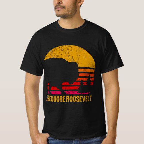 Theodore Roosevelt National Park Vintage Buffalo B T_Shirt