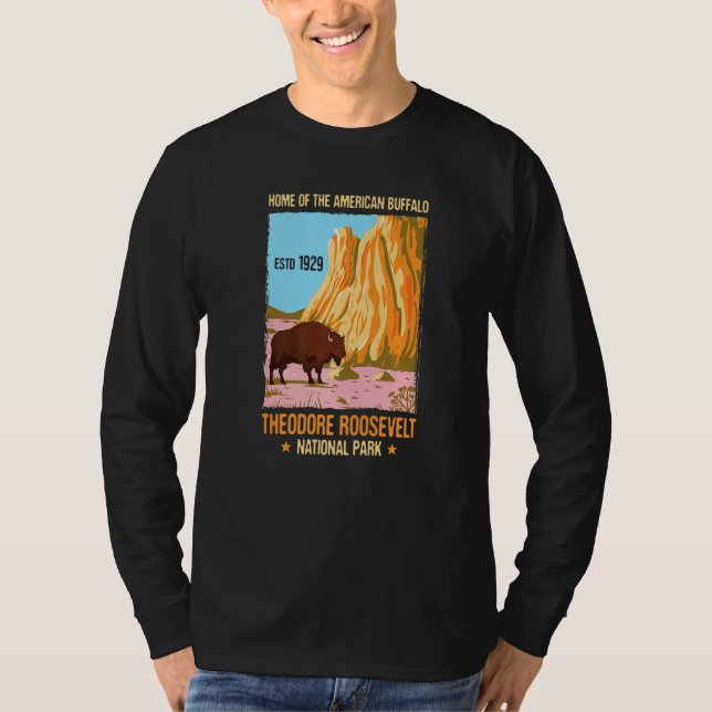 Theodore Roosevelt North Dakota Us National Park V T-Shirt (Front)