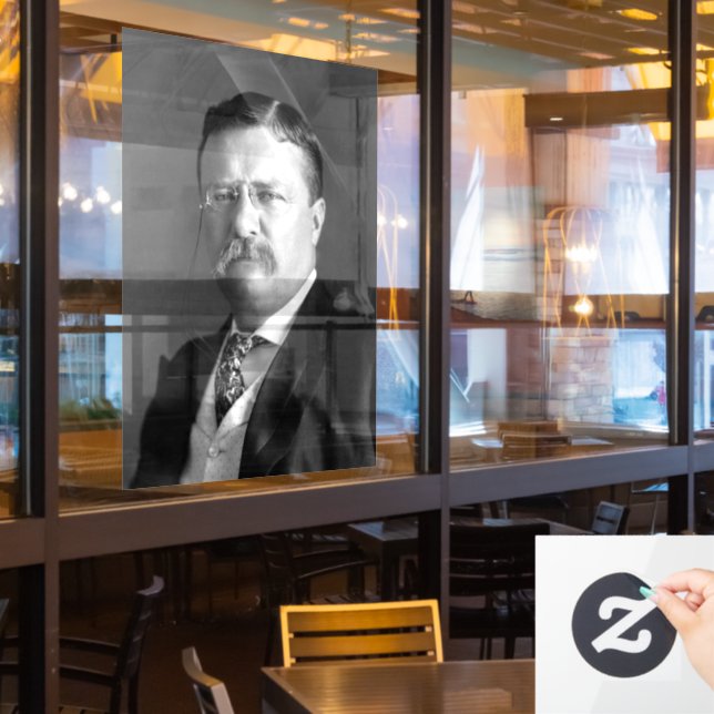 Theodore Roosevelt Teddy President Republican Window Cling (Restaurant Window)