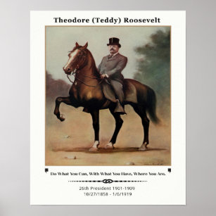 Theodore (Teddy) Roosevelt on Horseback Poster