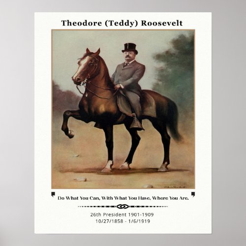 Theodore Teddy Roosevelt on Horseback Poster