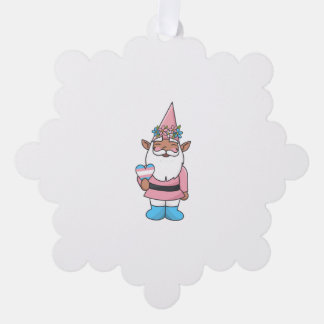 Theodore the Transgender Gnome   Ornament Card