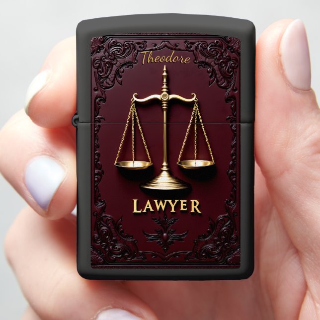 Theodore's Dark Scale Advocate Keepsake Display Zippo Lighter (In Hand)