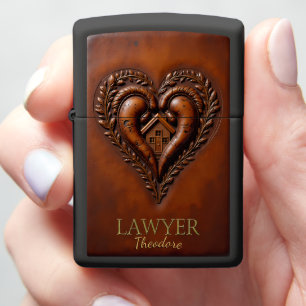 Theodore's Embossed Heart Home Protection Gift Zippo Lighter