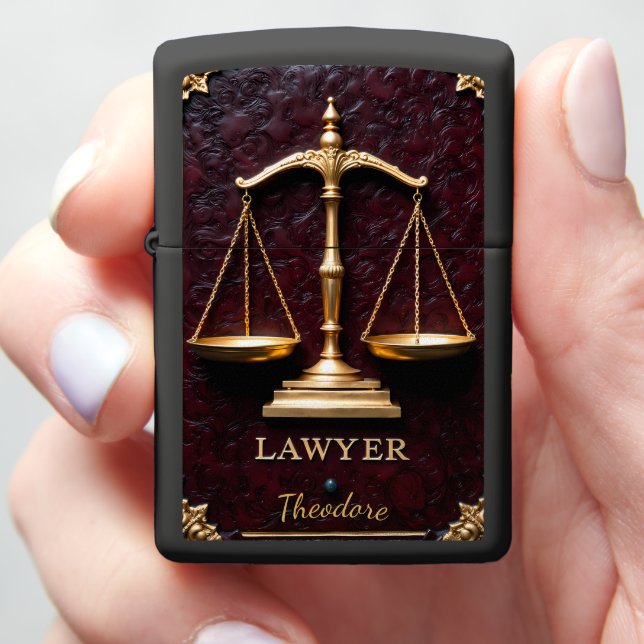 Theodore's Gilded Scale Advocate Keepsake Gift Zippo Lighter (In Hand)