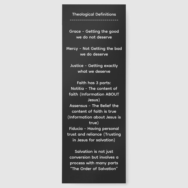 Theological Terms Bookmarks (Front)
