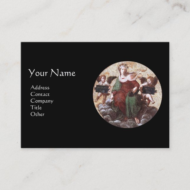 THEOLOGY Monogram, Black Business Card (Front)