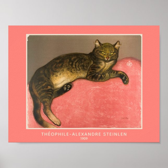 Théophile-Alexandre Steinlen, Cat on a Cushion  Poster (Front)