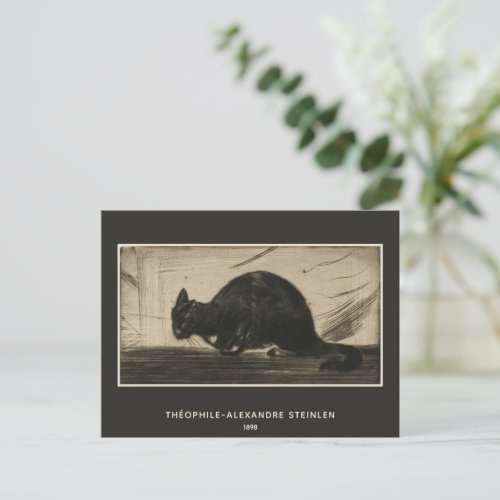 Thophile Steinlen Black Cat Arching Its Back Postcard
