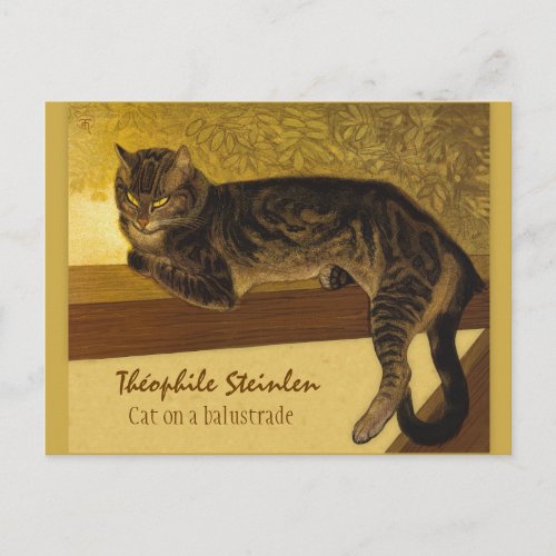 Thophile Steinlen Cat on a balustrade 1909 Postcard